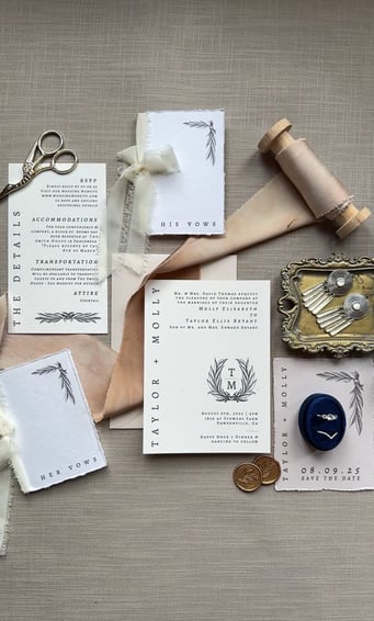 invitation suite by Helenly Design Co using LCI Paper felt cardstock