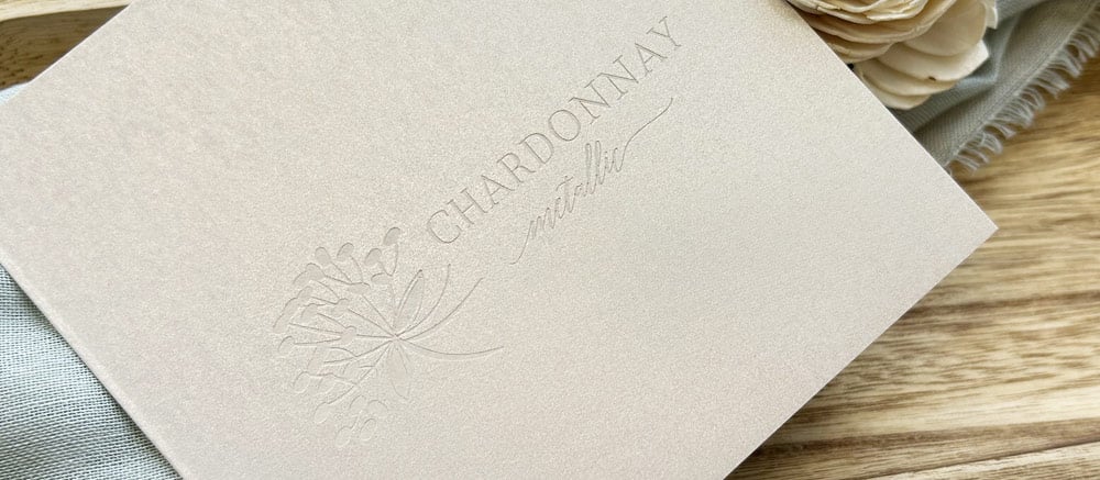 Shimmery metallic paper with laser engraving