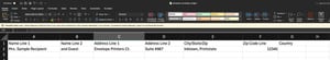 guest addressing spreadsheet templates column titles - lci paper