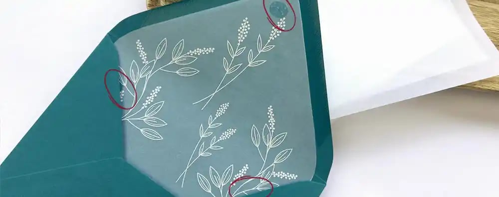 Velum liners with glue dots