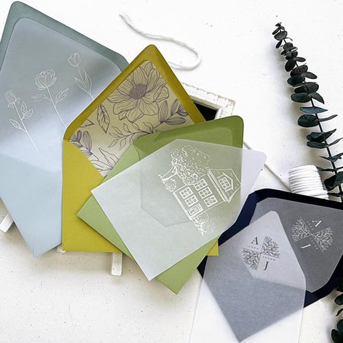 Vellum lined invitation envelopes