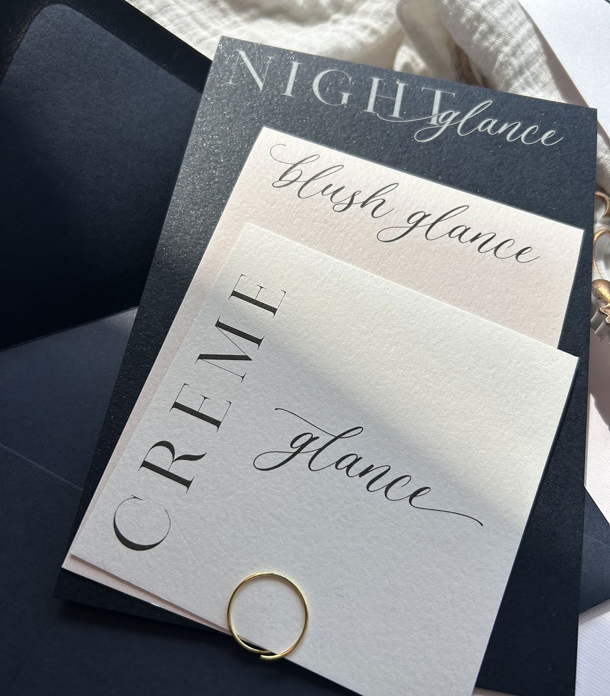 Moonlight Glance invitation cardstock sold printed or blank at LCI Paper