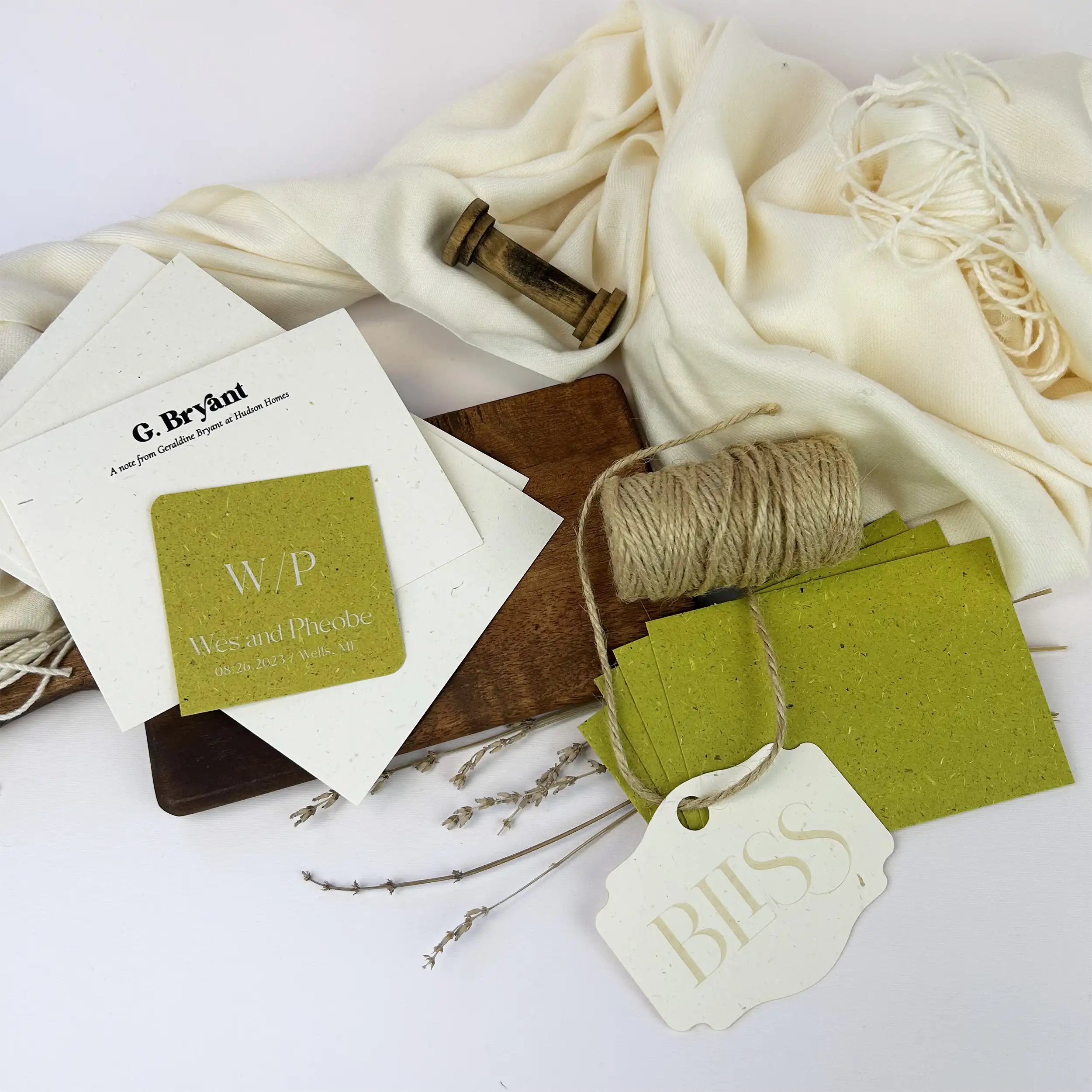 Biodegradable cards made with sustainable plant fibers