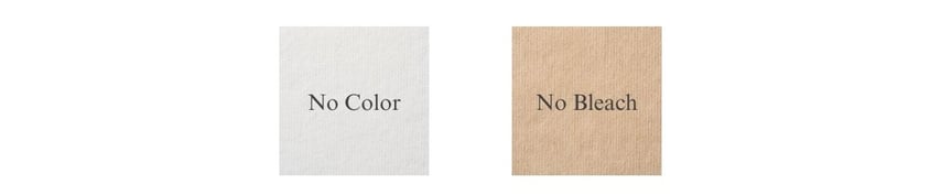 Gmund No Color No Bleach color swatches (Colors featured left to right: No Color, No Bleach)