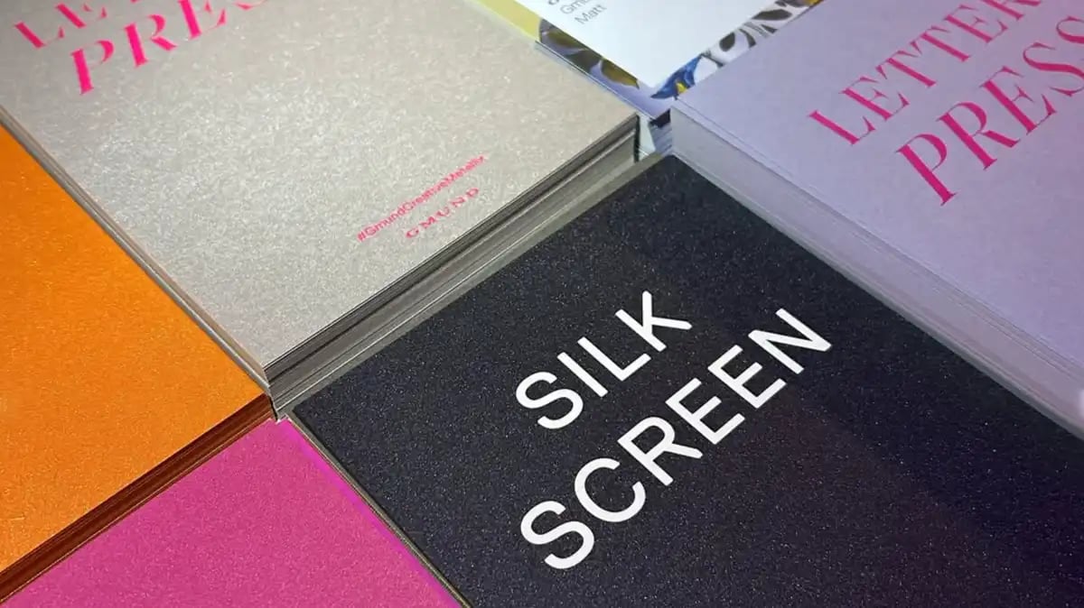 Gmund paper tested with letterpress, silk screen, embossing