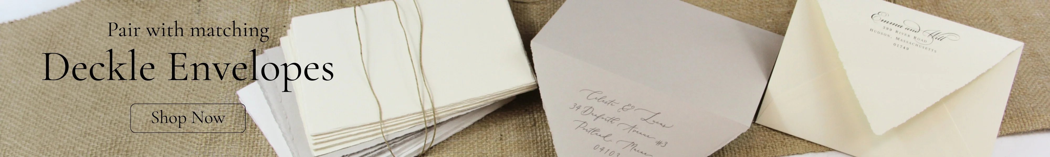 pair your cards with matching Deckle Edge Envelopes, blank or printed at LCI Paper