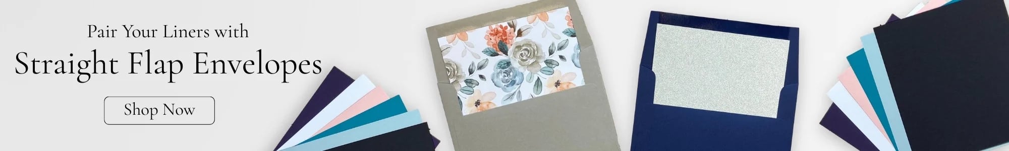 Pair your envelopes with straight flap envelope liners, blank or printed with LCI Paper