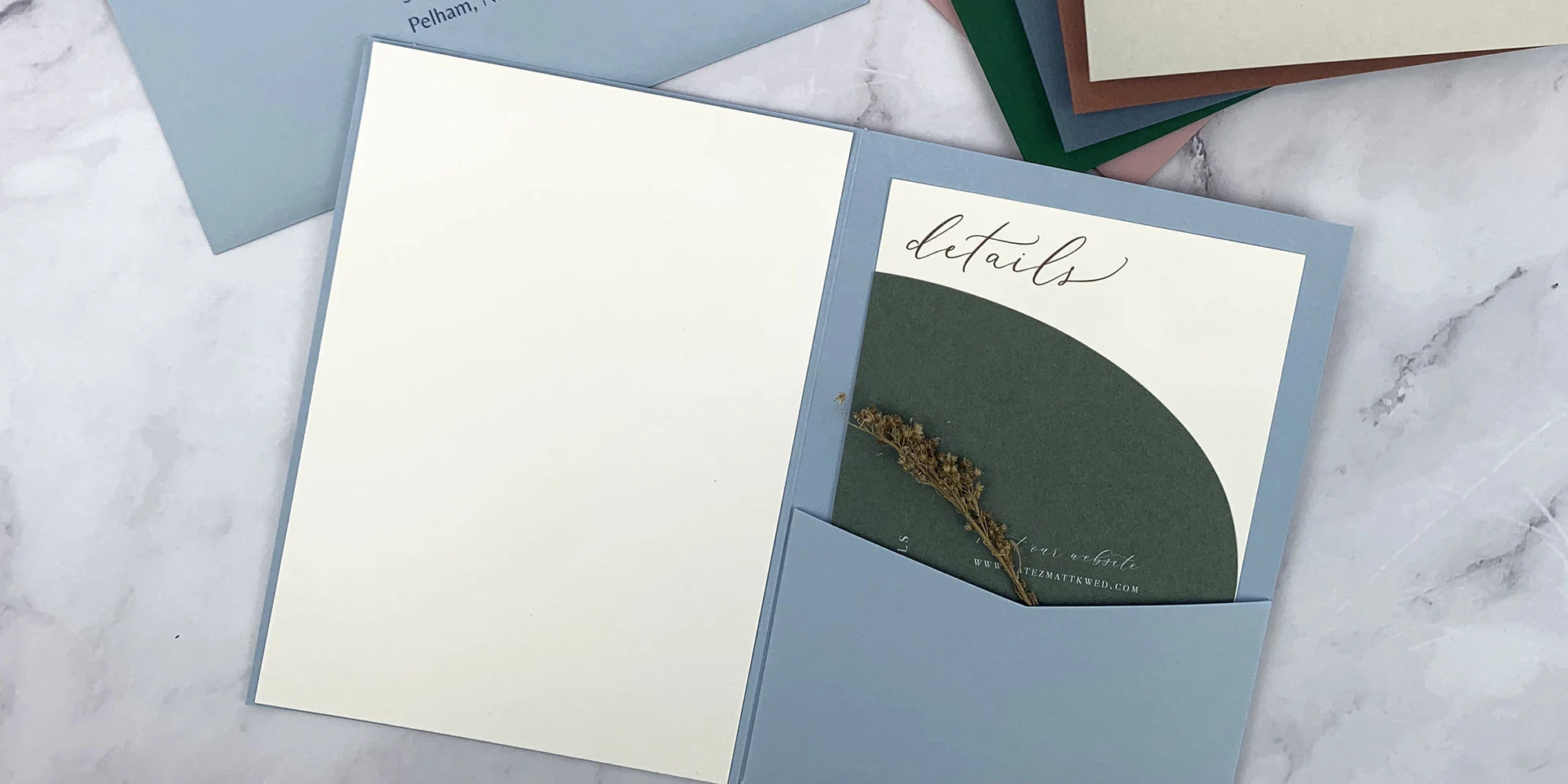 4 7/8 x 6 7/8 Blank Cards - 5x7 Pocket & Wrap Invitation Insert Cards