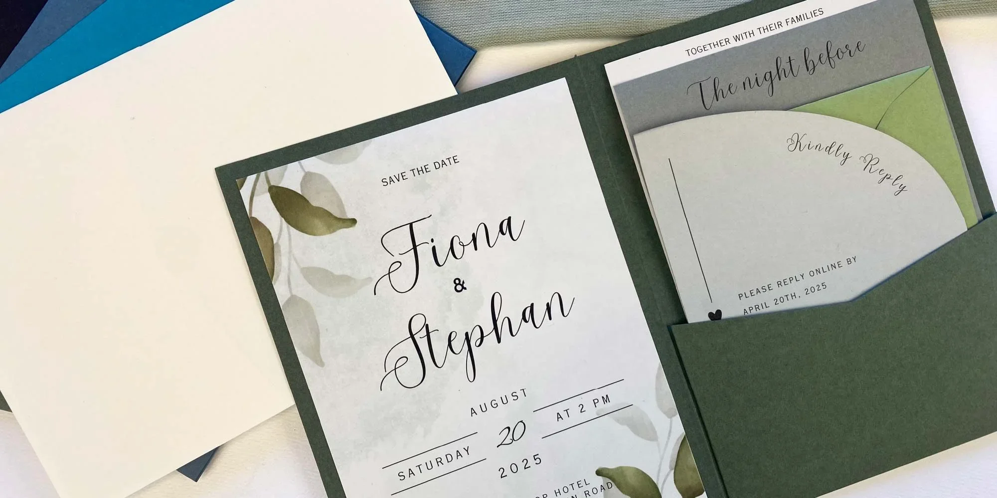Matte finish invitation pocket folders